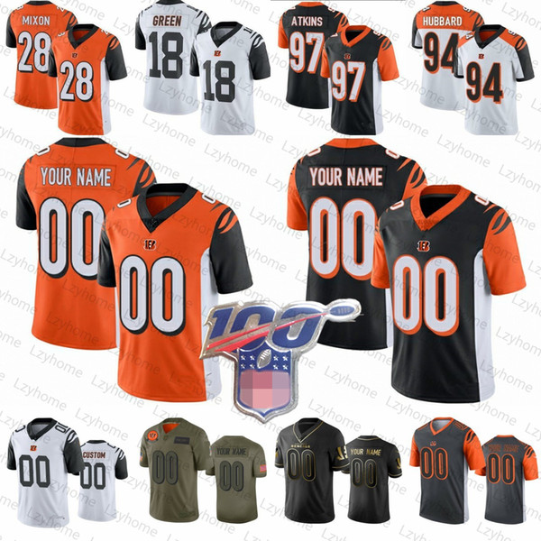 9 Joe Burrow Custom Mens Women Kids Cincinnati
Bengals Jersey 18 A.J. Green 28 Joe Mixon Sam Hubbard Tyler Eifert Geno Atkins Tyler Boyd