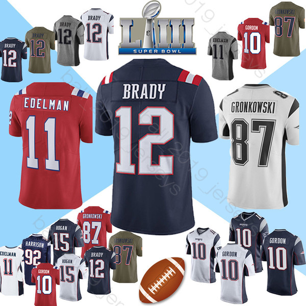 12 Tom Brady jersey Patriot jersey 10 Jimmy Gordon 11 Julian Edelman 87 Rob Gronkowski 92 James Harrison jerseys