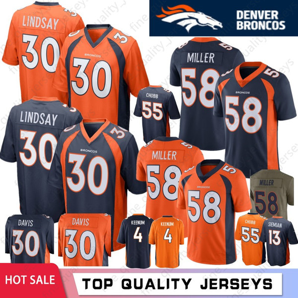 30 Phillip Lindsay #Terrell Davis Denver 58 Von Miller Jerseys Broncos 55 Bradley Chubb 4 Case Keenum 13 Siemian 14 Courtland