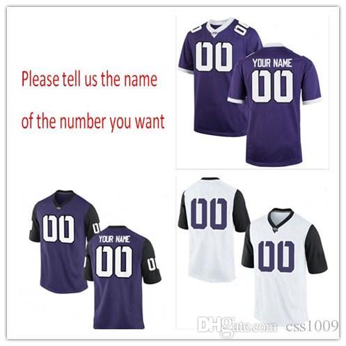 Cheap Custom TCU Horned Frogs College jersey Mens Women Youth Kid Personalized Any number of any name Stitched purple white Football jerseys