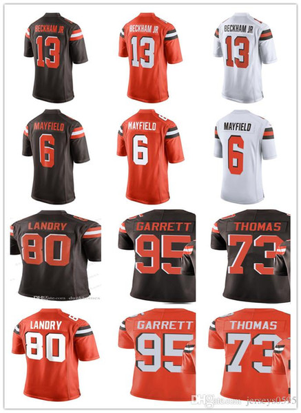 Cleveland Men's Women Youth Browns Jersey #13 Odell Beckham Jr 6 Baker Mayfield 73 Joe Thomas 95 Myles Garrett 80 Jarvis Landry Jerseys