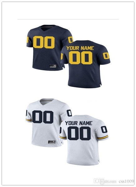 Customize Michigan Wolverines customize White Navy Stitched College Football Jersey Customize Any Name Any Number Jerseys