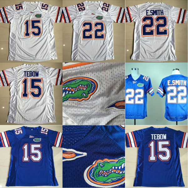 Florida Gators Football Jersey 15 Tim Tebow 22 Emmitt Smith College American Football Jersey All Stitched Blue White S-3XL Free Shipping