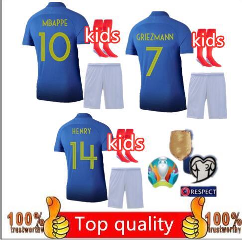 2020 2019 Special Edition Centenary soccer jerseyS19 20 kids kit soccer jersey S HENRY boy set 100th mbappe GIROUD maillot de foot ZIDANE f