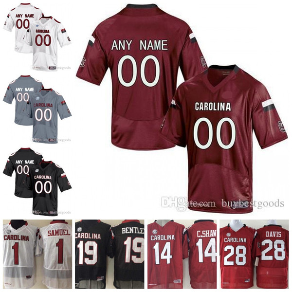 Custom NCAA South Carolina Gamecocks College Football Personalized Bentley Turner Jerseys Any Name Number white black red gray S-3XL