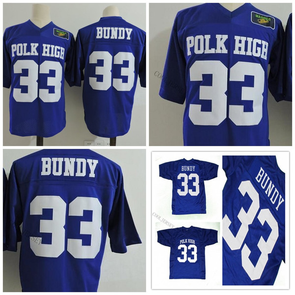 #33 Al Bundy Polk High Married With Children Movie Jersey Stitched Embroidery Al Bundy Jersey Blue