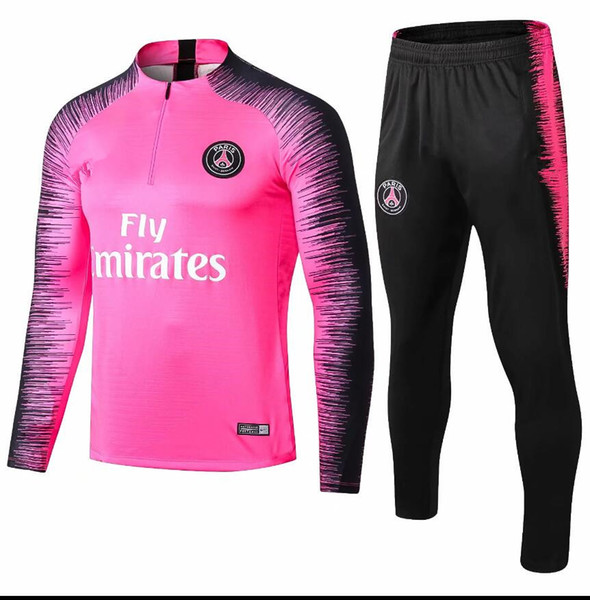 New PSG pink paris saint germain FR soccer jerseys 18 19 training suit tracksuit MBAPPE Marseille football shirt jacket 2018 2019 Adult kit