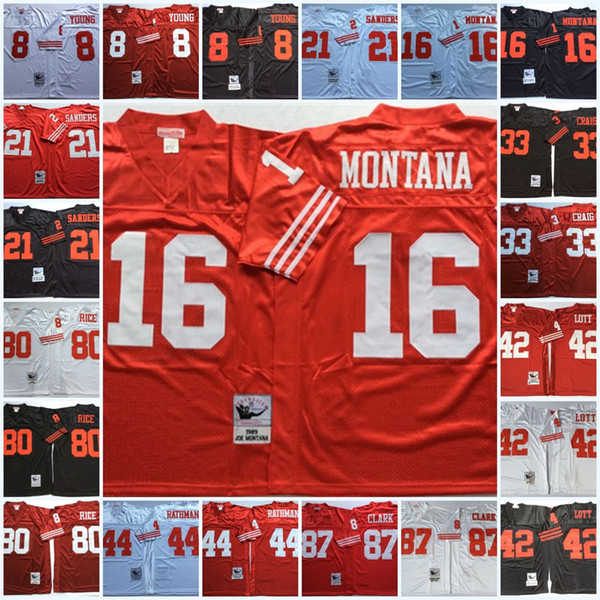 Vintage Steve Young Joe Montana Deion Sanders Roger Craig Ronnie Lott Tom Rathman Jerry Rice Dwight Clark Vintage 75TH Jersey