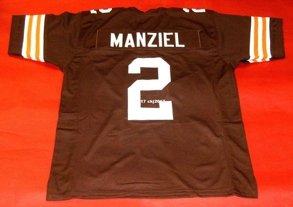 Cheap retro #2 JOHNNY MANZIEL CUSTOM MITCHELL & NESS Jersey Mens Stitching High-end Size S-5XL Football Jerseys College NCAA