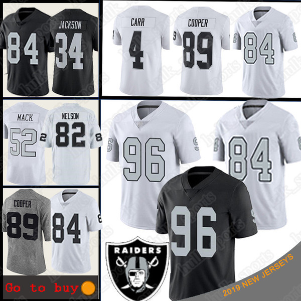 96 Clelin Ferrell jersey Oakland 84 Antonio Brown Rainders jerseys 34 Bo Jackson 4 Derek Carr 24 Marshawn Lynch Football Jerseys