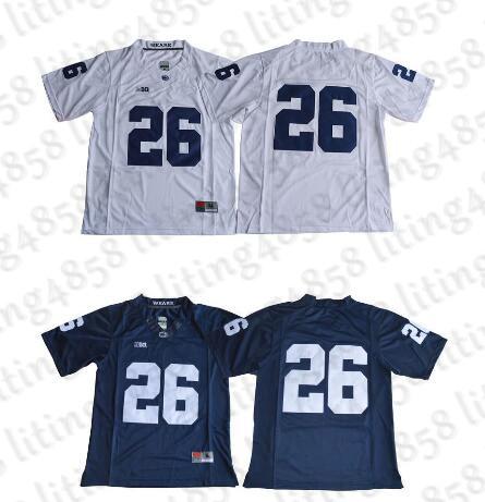 26 Saquon Barkley 2017 Penn State Nittany Lions Jersey No Name Navy Blue White College Football Jerseys Stitched S-XXXL Mixed Order