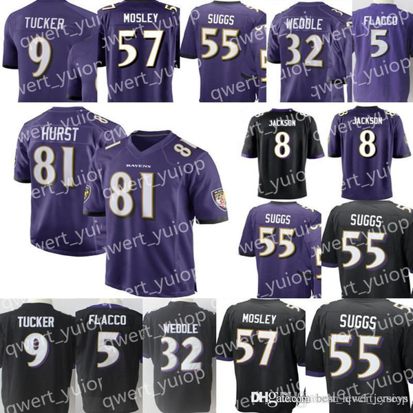 81 Hayden Hurst 8 Lamar Jackson Baltimore Raven 9 Justin Tucker 32 Eric Weddle 55 Terrell Suggs 57 C.J. Mosley 5 Joe Flacco 18 Breshad Perr