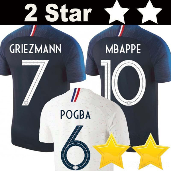 2 Stars Thailand GRIEZMANN MBAPPE POGBA soccer jerseys 2018 world cup shirts DEMBELE MARTIAL KANTE jerseys football GIROUD Maillot de foot