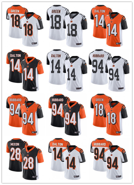 Men's Women's Youth Bengals 18 A.J. Green 28 Joe Mixon 14 Andy Dalton 94 Sam Hubbard Cincinnati Custom Football Jerseys