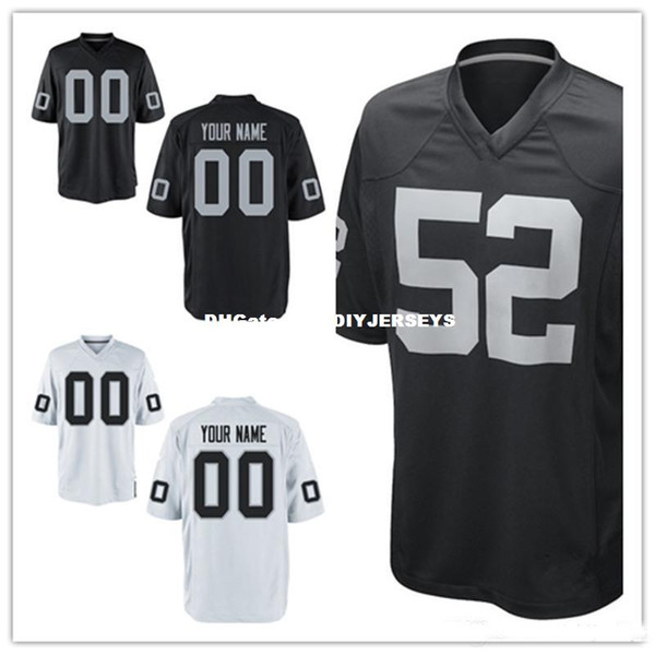 Mens womens youth kids Custom Oakland football Jersey White Black color Oakland Customized Jersey S-3XL