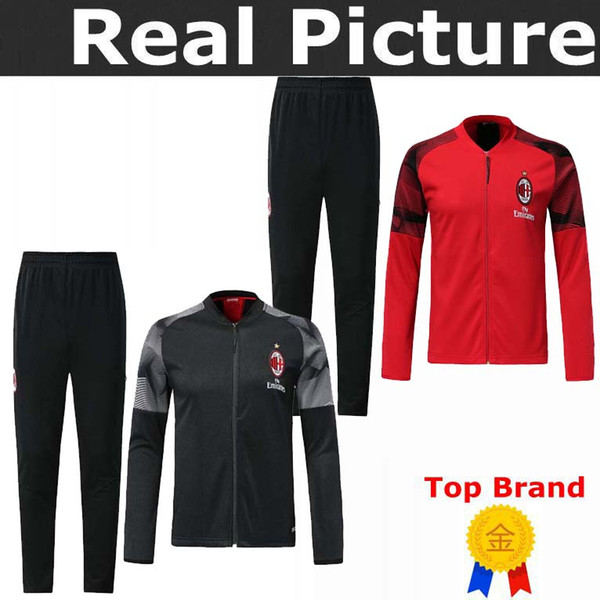 HIGUAIN soccer tracksuit 18 2019 football Jacket Tracksuit HIGUAIN KESSIE CUTRONE CALHANOGLU Football jacket sportswear set