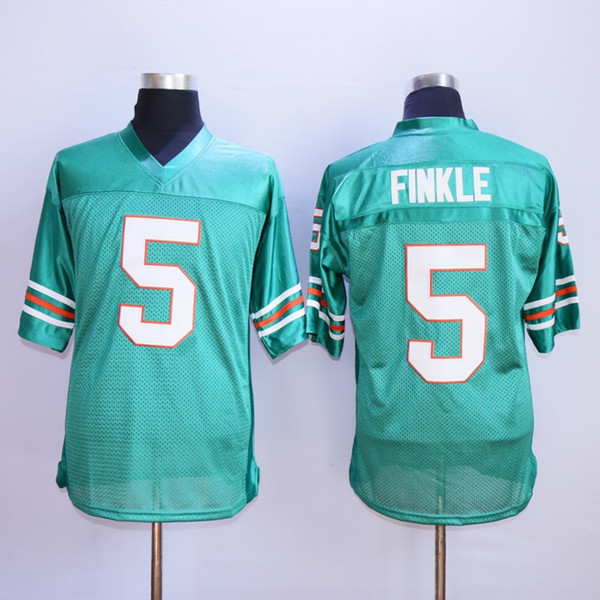 Men Ace Ventura Movie Football Jerseys stitched Teal Green #5 Ray Finkle Film Jersey Size S-3XL