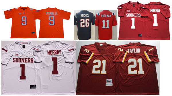 Oklahoma Sooners #1 Kyler Murray Vintage College Color Rush Limited New England 11 Julian Edelman 26 Sony Michel American Football Jerseys