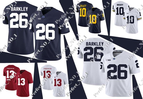 Men's NCAA Penn State Nittany Lions 26 Saquon Barkley Jersey College Football jerseys Hot Sale Navy Blue White Stitched Jerseys S-3XL