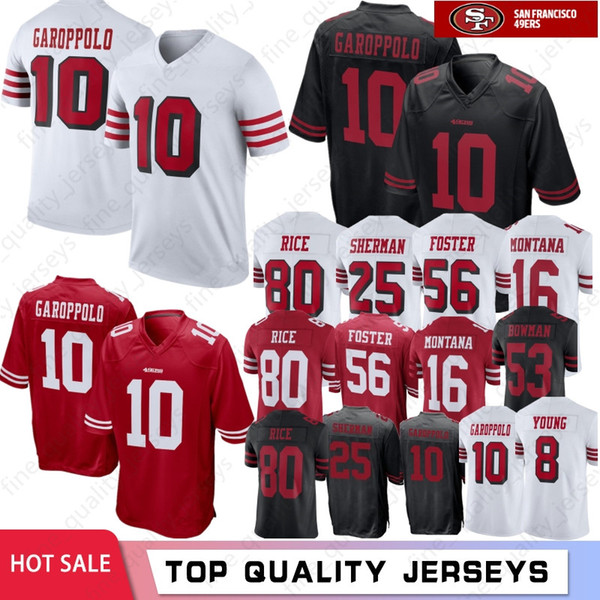 10 Jimmy Garoppolo San Francisco 49ers Jerseys 7 Colin Kaepernick McGlinchey 25 Richard Sherman 56 Reuben Foster 80 Jerry Rice16 Joe Montana