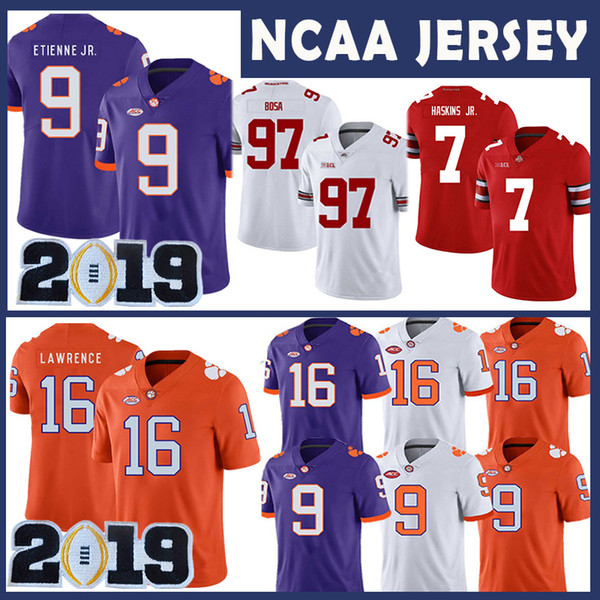 NCAA 16 Trevor Lawrence Clemson Tigers College Jersey 9 Travis Etienne Jr. Ohio State Buckeyes 97 Nick Bosa 7 Dwayne Haskins Jr University