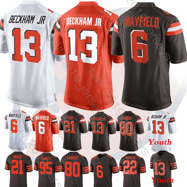 13 Odell Beckham Jr jersey Brown Baker 6 Mayfield jerseys Denzel 21 Ward Myles 95 Garrett Jarvis 80 Landry football jerseys