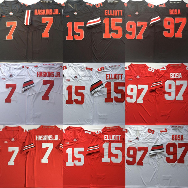 Ohio State Buckeyes #7 Dwayne Haskins Jr. 15 Ezekiel Elliott #97 Nick Bosa College Football Jerseys Free Shipping Size S to 3XL