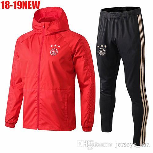 Top quality 18 19 Ajax FC jacket training suit 2018 2019 HUNTELAAR DOLBERG NOURI ZIYECH Ajax football jacket Long zipper soccer tracksuit