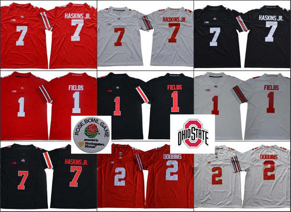 Ohio State Buckeyes 1 Justin Fields 2 JK Dobbins 7 Dwayne Haskins Jr. 97 Nick Bosa 15 Elliott NCAA Rose Bowl college Jerseys