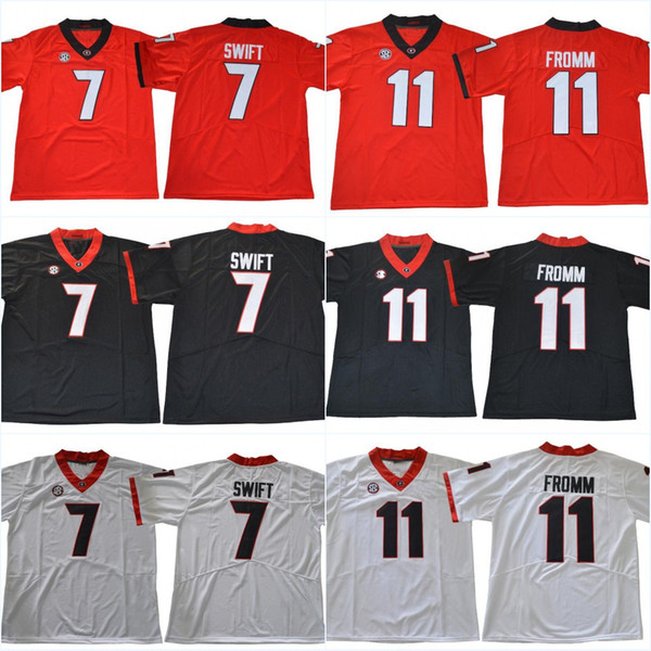 UGA #7 D'Andre Swift #11 Jake Fromm #1 Sony Michel #27 Nick Chubb #10 Eason UGA Bulldogs Stitched College Football Jerseys Free Shipping