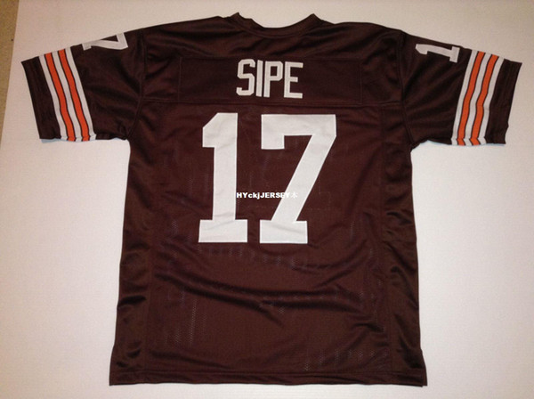 Cheap Retro custom Sewn Stitched #17 Brian Sipe MITCHELL & NESS Jersey Men's Football Jerseys College NCAA