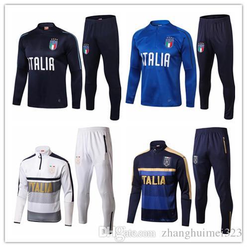 2018 19 Survetement football Italy tracksuit italia training suit kits Soccer2018 19 italian training shinny tight pants sweater shirt