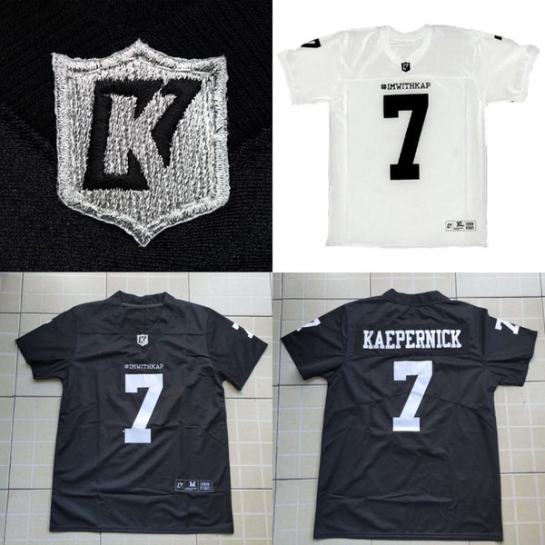 Imwithkap Jersey #7 Colin Kaepernick I'm With Wap Football Jersey Custom Men Women Youth All Stitched Black White S-4XL Free Shipping