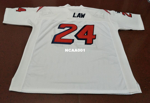 Men Custom #24 Ty Law Retro 1995 White Color Men College Jersey Size S-4XL or custom any name or number jersey