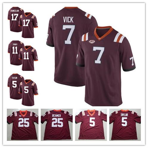 Mens Virginia Tech Hokies 11 Jack Click 16 Coleman Fox 5 Tyrod Taylor 17 Josh Jackson 83 Eric Kumah NCAA College Football Jerseys