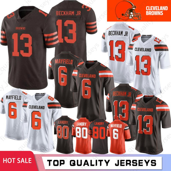 13 Odell Beckham Jr Cleveland 6 Baker Mayfield Brown Jerseys 24 Nick Chubb 27 Kareem Hunt Jerseys 21 Denzel Ward 73 Joe Thomas Mens