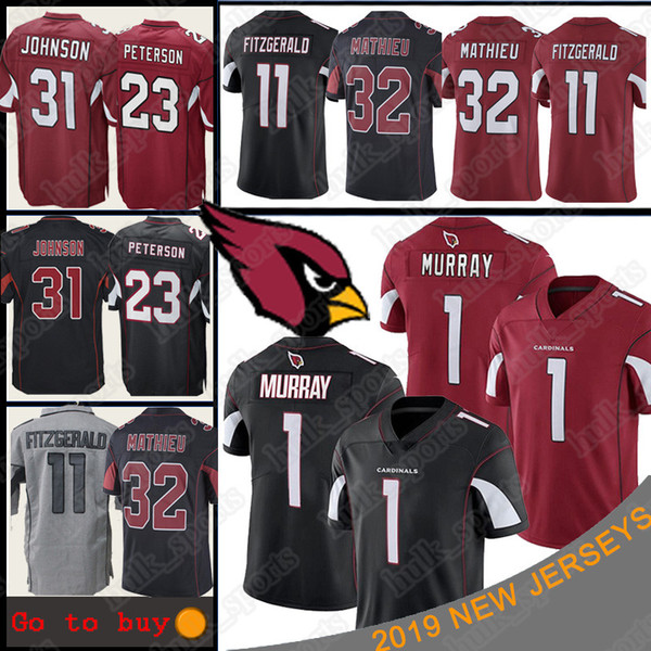 1 Kyler Murray jersey Arizona 11 Larry Fitzgerald Cardinal jerseys 31 David Johnson 13 Kurt Warner Football Jerseys