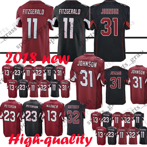 Arizona Cardinal Jerseys 31 David Johnson 11 Larry Fitzgerald 23 Adrian Peterson Jersey 2018 new 100% Stitched