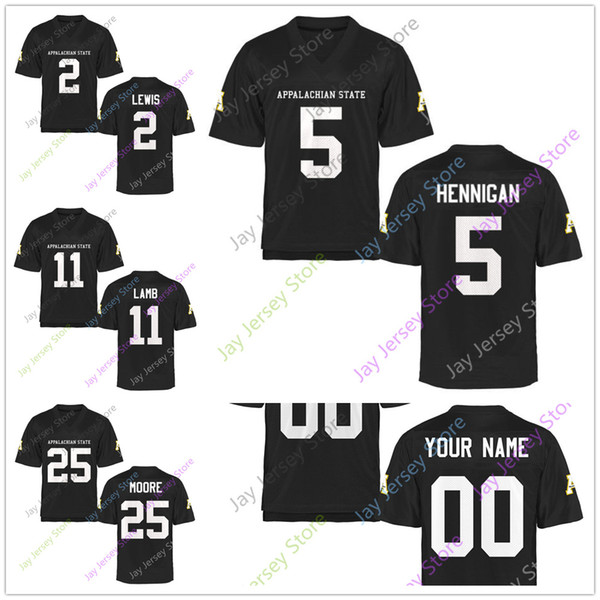 Custom College Appalachian State Mountaineers Jersey 11 Taylor Lamb 25 Jalin Moore 2 Ike Lewis 5 Thomas Hennigan 91 Chandler Staton