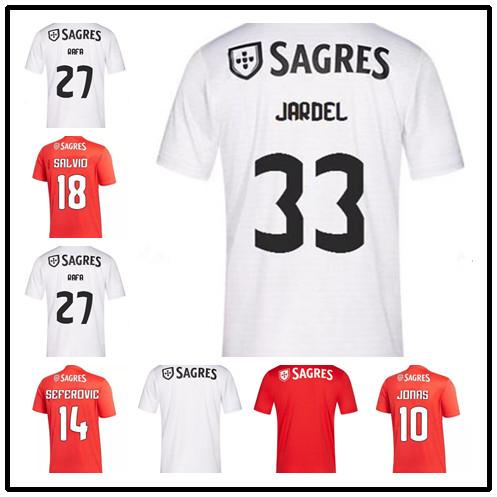 2018 19 Benfica JONAS GABRIEL Soccer Jerseys SEFEROVIC SALVIO Home Away Mens Football Shirts Uniforms PIZZI JARDEL Short camisa de fute