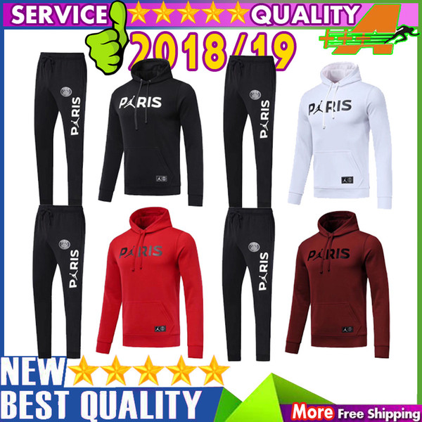 PSG Jacket Pants tracksuit 18 19 Top Thailand training suit sets soccer hoodie football shirt uniform Paris Saint-Germain hooded jacket kits