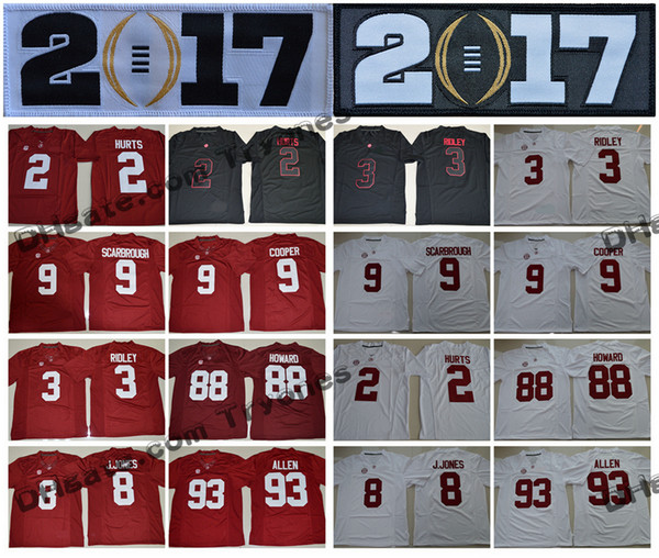 2017 Alabama Crimson Tide 2 Jalen Hurts 3 Ridley Julio Jones Jonathan Allen Amari Cooper 9 Bo Scarbrough OJ Howard College Football Jersey