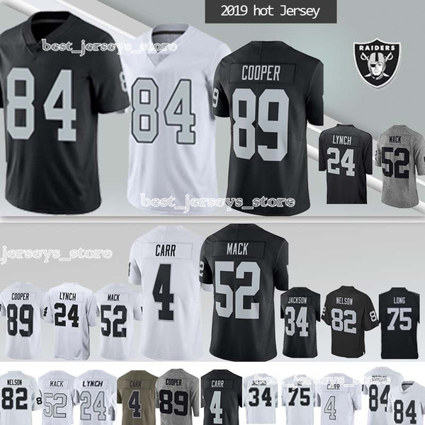 84 Antonio Brown jerseys Oakland 2019 Rainders 4 Derek Carr 24 Marshawn Lynch 52 Khalil Mack 89 Amari Cooper 82 Nelson jersey