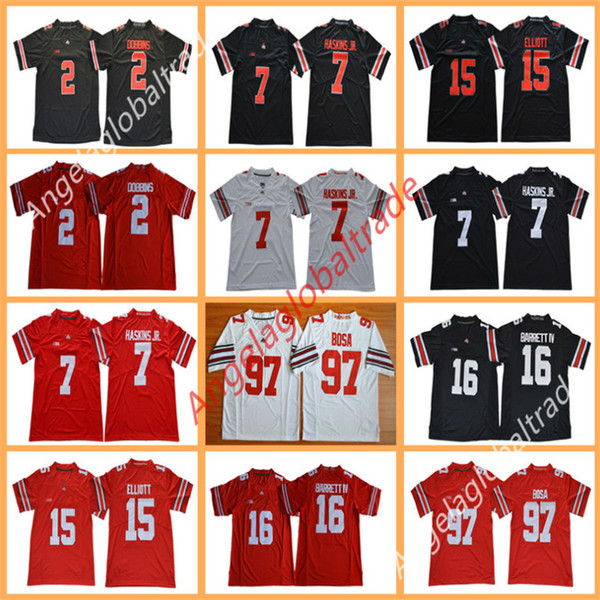 Men's NCAA Ohio State Buckeyes jersey 7 Dwayne Haskins Jr. 2 JK Dobbins 97 Nick Bosa Joey 15 Elliott 21 Campbell Jr. College Football Jersey