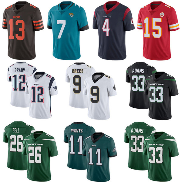 7 Nick Foles Teal 13 Odell Beckham Jr Jersey Wentz Saints 9 Brees 26 Bell Jets Adams Football Jerseys