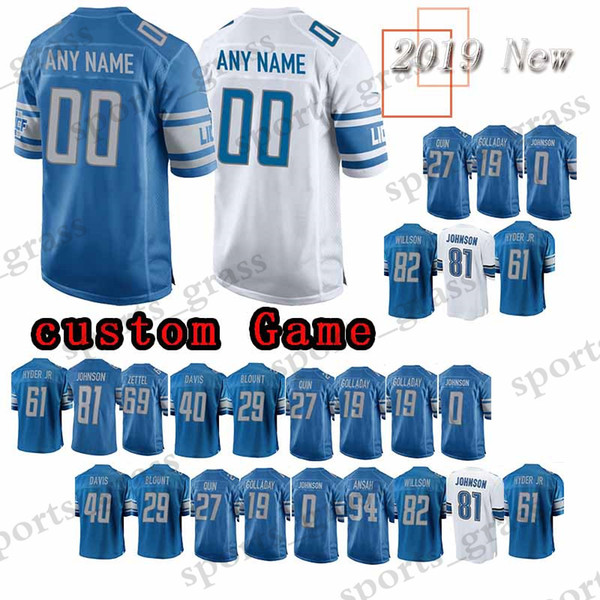 custom Game Detroit Lion Jersey 15 Golden Tate 21 Ameer Abdullah 85 Eric Ebron 59 Whitehead 13 TJ Jones 11 Marvin Jones Jr. Jerseys men