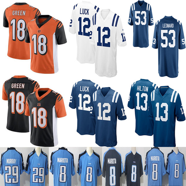 18 A.J. Green Cincinnati Bengal Jersey Mens 12 Andrew Luck Colts Tennessee 8 Marcus Mariota 29 DeMarco Murray Titans Jerseys 6