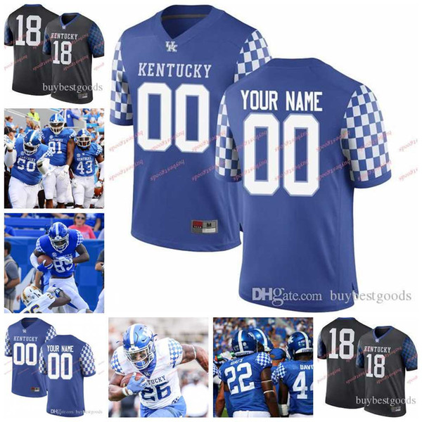 Custom NCAA Kentucky Wildcats UK 3 T.Wilson 22 Chris Oats 89 Allen Dailey 41 Josh Allen 26 Benny Snell Jr. College Football Jerseys Stitched