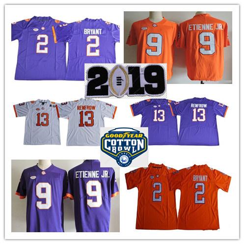 2019 Men's Clemson Tigers College 16 Trevor Lawrence 2 Kelly Bryant 9 Travis Etienne Jr. 13 Hunter Renfrow Watson Cotton Bowl Orange Jerseys