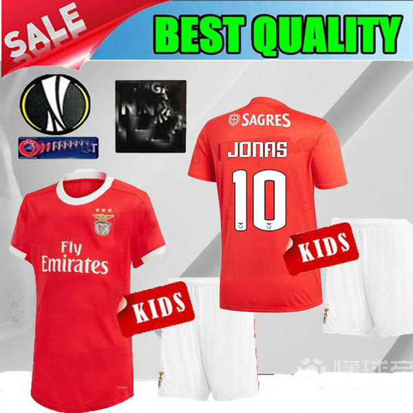 2019 Benfica home kids Soccer Jersey 19 20 Benfica JONAS KROVINOVIC PIZZI SALVIO children football shirt 2020 Red boy Soccer Jerseys